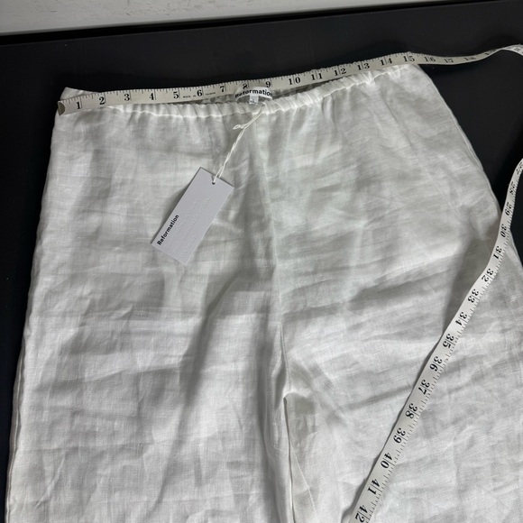 Reformation Remi Cropped Linen Pant White - Picture 8 of 11